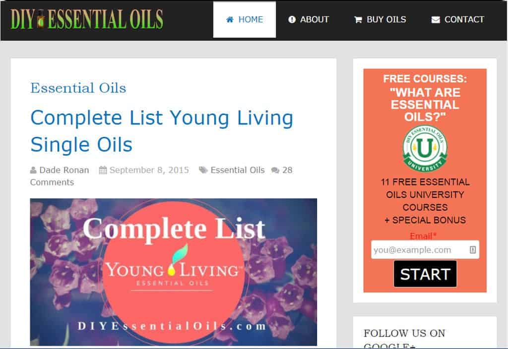 DIY Essential Oils Website